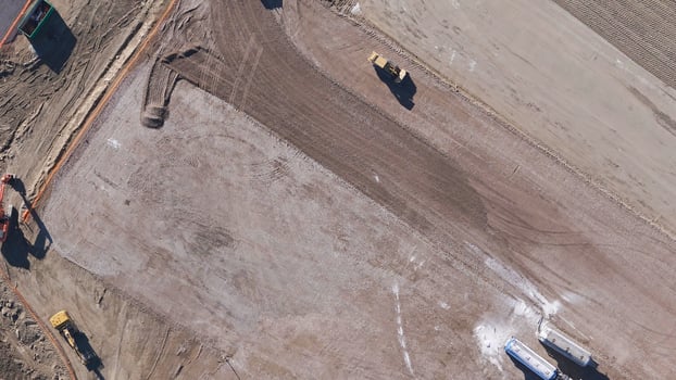 heavy construction equipment on a construction site photo