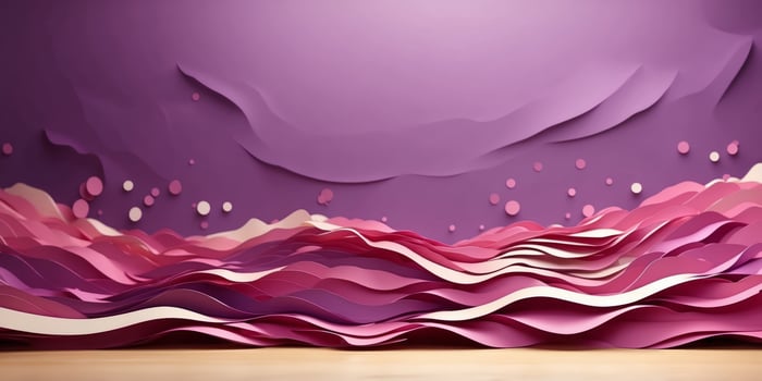 paper purple waves abstract banner design background. photo