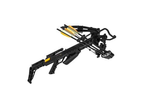 Modern crossbow isolate on a white back. Quiet weapon for hunting and sports. photo