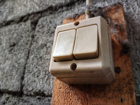 Wall mounted light switch. photo