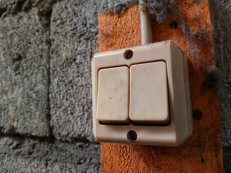 Wall mounted light switch. photo