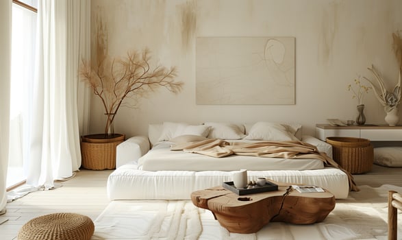 Cozy Modern Bedroom with Minimalist Decor and Natural Elements photo
