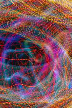 A pattern of glowing lines of light. Abstract design background. photo