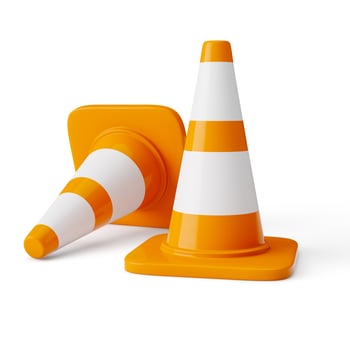 Orange highway traffic construction cones photo
