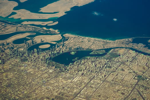 Aerial view of Dubai, United Arab Emirates photo