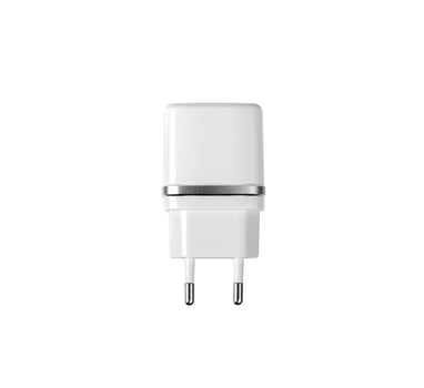 Electric and USB plugs. Electrical Adapter To Usb Port. photo