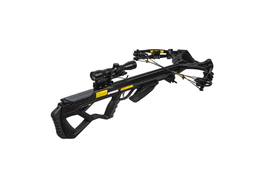 Modern crossbow. Quiet weapon for hunting, sports and recreation. Isolate on a white back photo