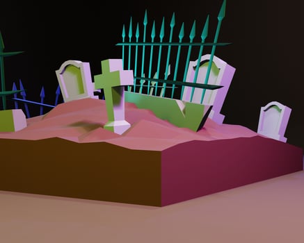 3D design fence and grave photo