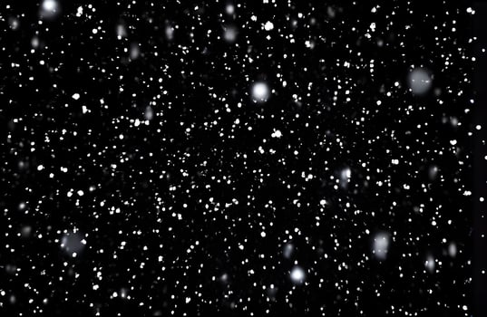 Detailed Snowfall Overlay Image Isolated on Black Background Perfect for Dynamic Visual Effects photo