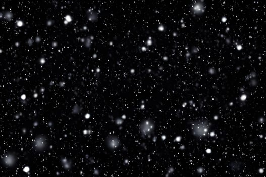 Detailed Snowfall Overlay Image Isolated on Black Background Perfect for Dynamic Visual Effects photo
