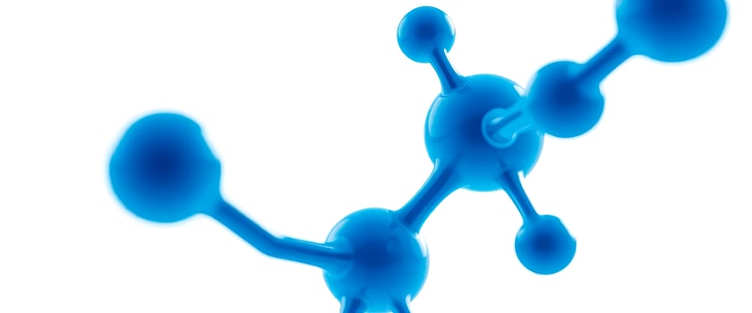 Abstract Blue Molecule Illustration photo