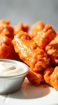 Closeup of Buffalo Wings with Ranch Dressing photo
