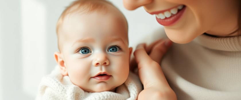 Mother and Baby Close-Up Portrait photo