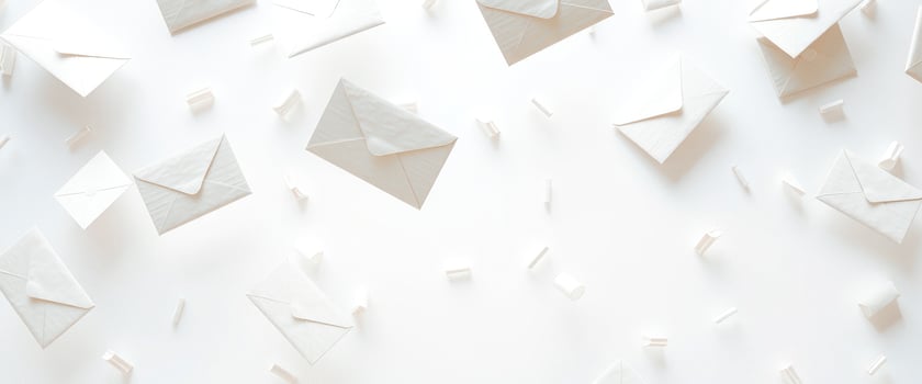 White Envelopes Floating on a White Background photo