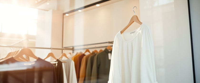 White Shirt Hanging in a Store Window photo