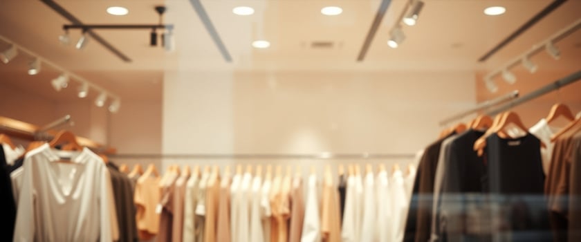 Blurred Clothing Rack in Retail Store photo