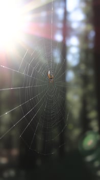 Spider Web with Sunbeams photo