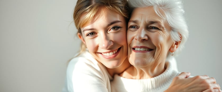 Happy Mother and Daughter Hugging photo