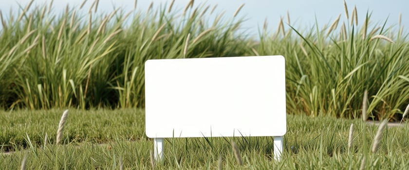 Blank Sign in a Field of Grass photo