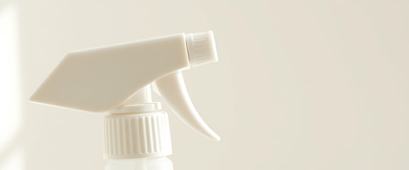 White Spray Bottle on a White Background photo