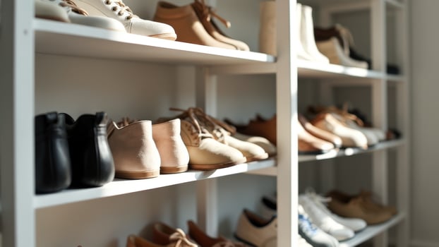 Shoe storage shelves photo
