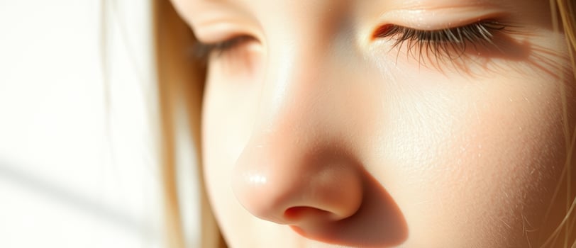 Close-up of a Girl's Eye and Nose photo