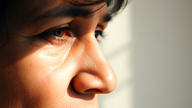 Closeup of a Person's Eye and Nose photo
