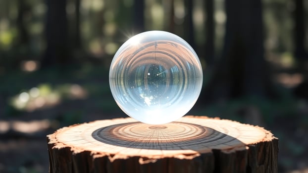Crystal Ball on Tree Stump photo