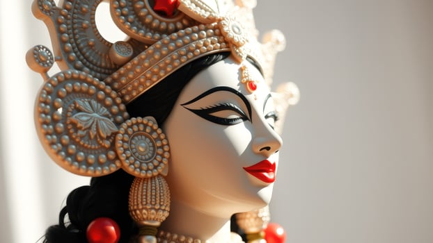 Close up of a Hindu Goddess Durga photo