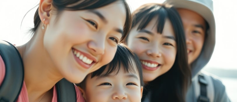 Happy Asian Family Portrait photo