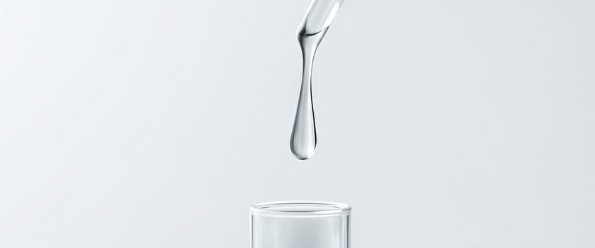 Droplet of Liquid Falling into Glass Tube photo