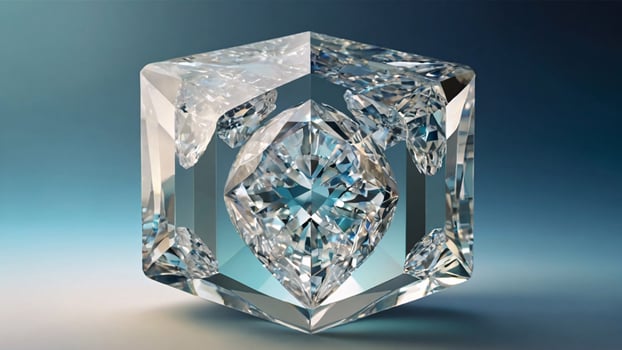 Crystal clear diamond. macro shot. photo