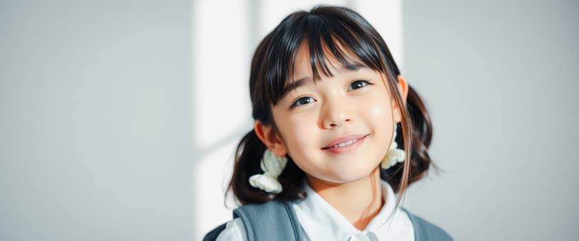 Portrait of a young Asian girl smiling photo