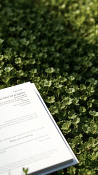 Book and greenery photo
