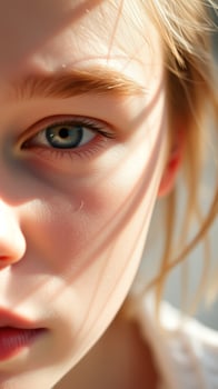 Close-up of a Girl's Eye with Sunlight photo