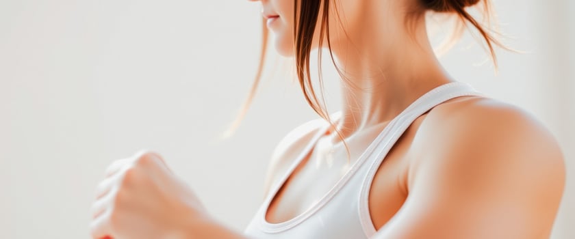 Woman in a white tank top photo