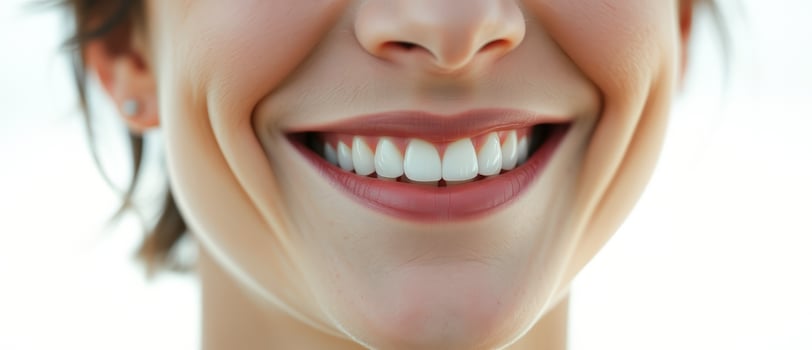 Close up of a woman's smiling lips photo