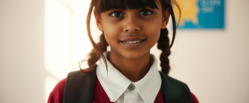 Portrait of a smiling school girl photo