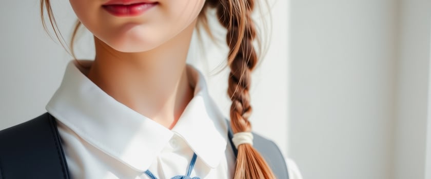 Close-up of a young woman's face and hair photo