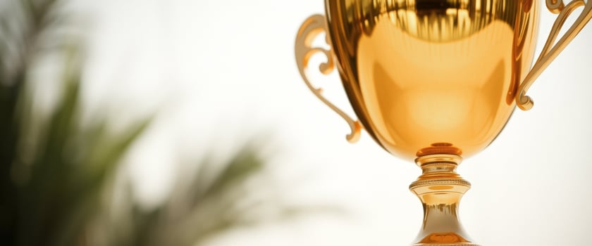 Golden Trophy on a White Background photo