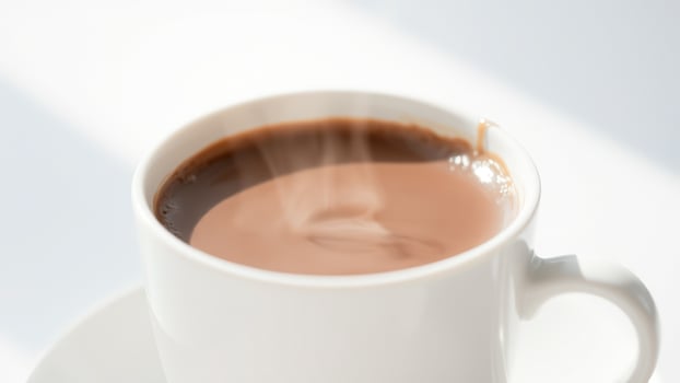 Close-up of a Cup of Hot Chocolate with Steam photo