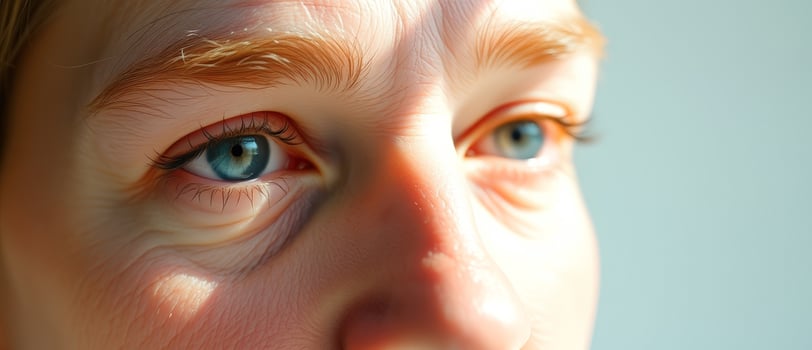 Close-up of a Woman's Eye with Blue Iris photo