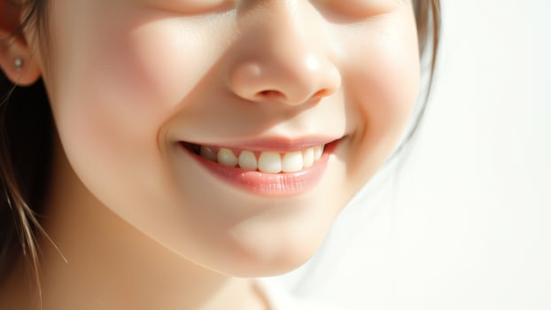 Close-up of a young woman's smile photo