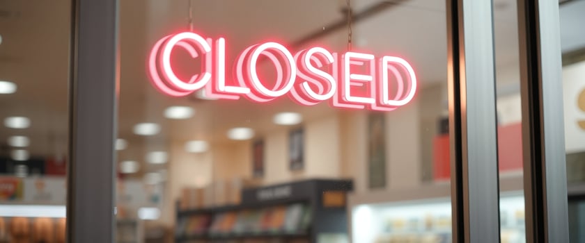 Closed Sign in Window photo