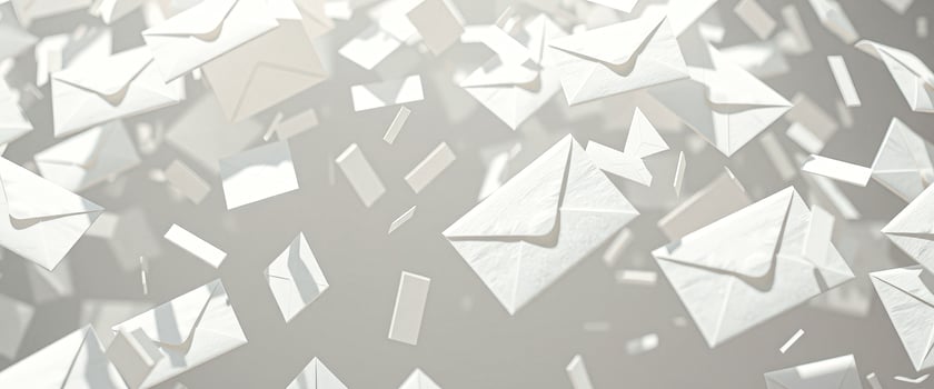 White Envelopes Flying in the Air photo