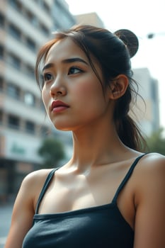 Young Woman Looking Away, Soft Focus photo