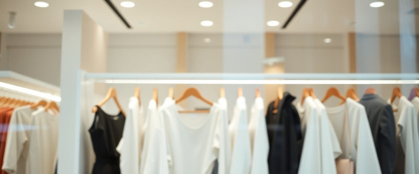 Blurred Clothing Rack in a Retail Store photo