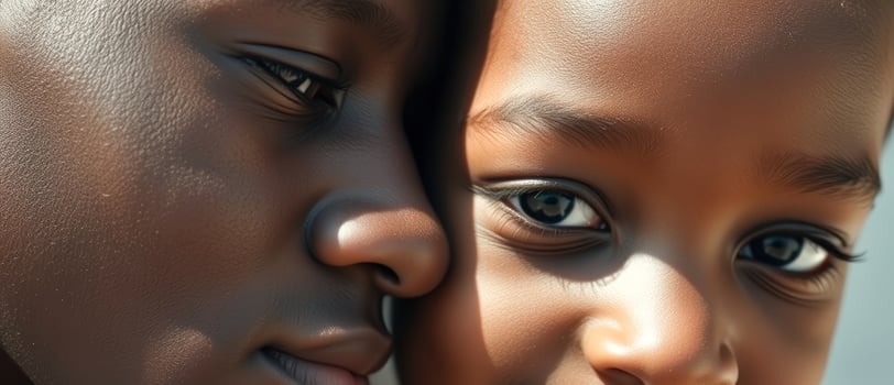 Close-up of two children's faces photo