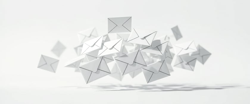 White Envelopes Floating in the Air photo