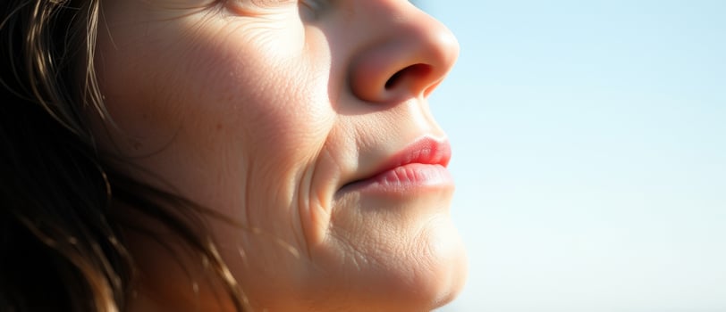 Close up of a woman's face photo